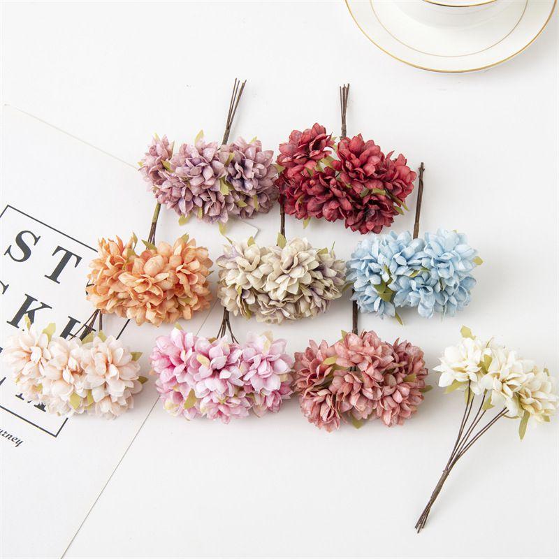 Artificial Flowers Silk Mini Carnation  Bouquet Outdoor Garden Wedding Wreaths Home vase table Decor Scrapbook Bridal ornaments