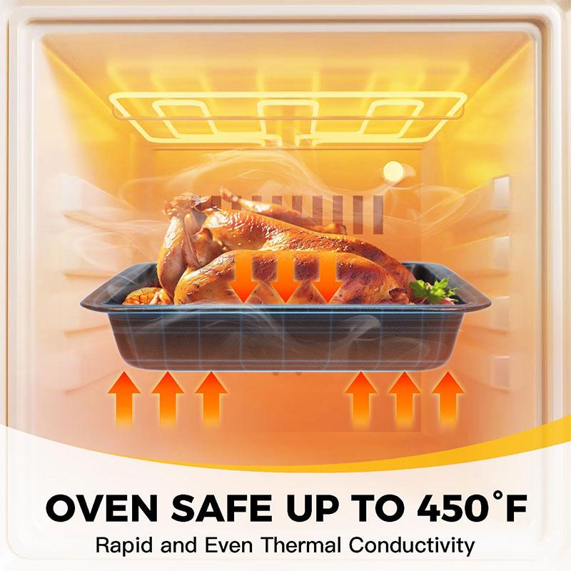 3 Pieces Cake Baking Pans Set Nonstick Square Baking Mold Pan Carbon Steel Brownie Lasagna Bread Pans Bakeware Accessories