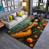 Floral Woman with Orange Blooms Suitable As a Non-slip Mat for the Living Room or Bedroom Sofa