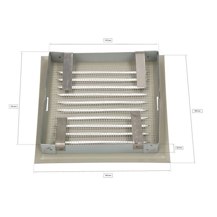 Ventilation Grille - KOTARBAU - 14 X 14 Cm - Metal - Anthracite - Mosquito Net