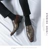 Men's European & American Pointed Toe Leather Loafers, Large Size Slip-On Shoes