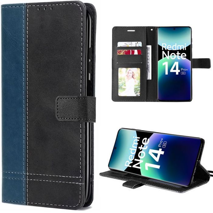 Coque Silicone - E.F.CONNECTION - Pour Xiaomi Redmi Note 14 Pro+ 5G - Cuir synthétique - Antichoc - Anti-rayures