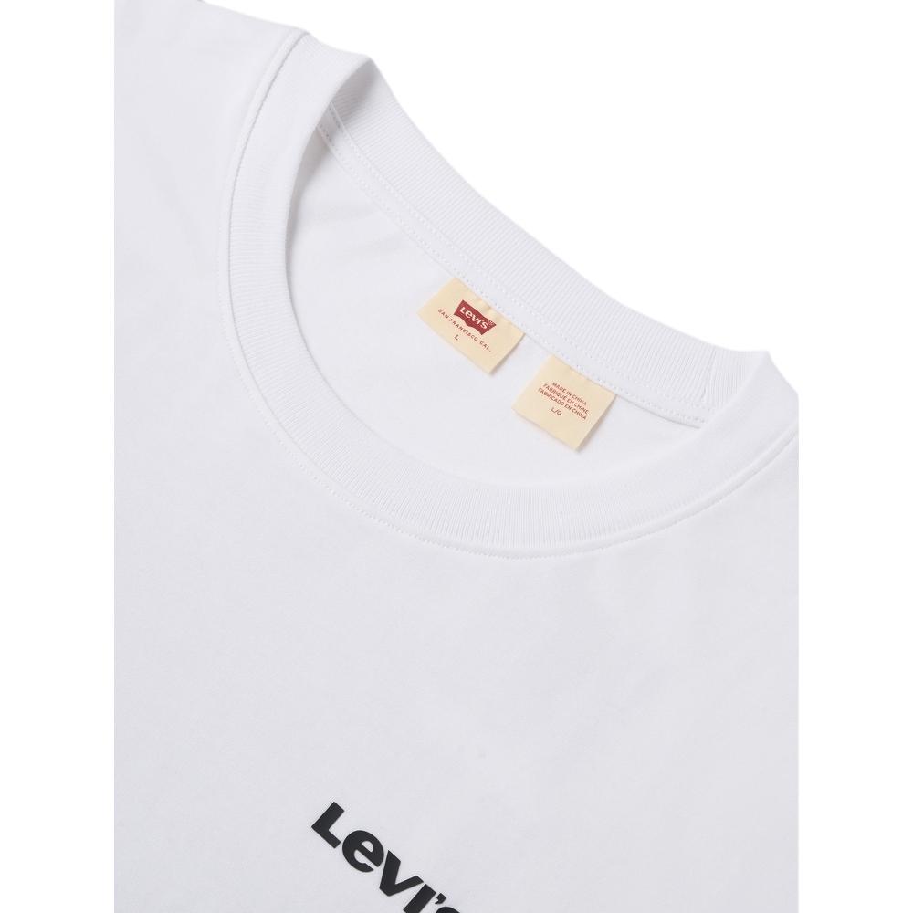 Levis Comfortable Loose Letter Print Casual Round Neck Short Sleeve T-Shirt Men Tops White 002XG-0000