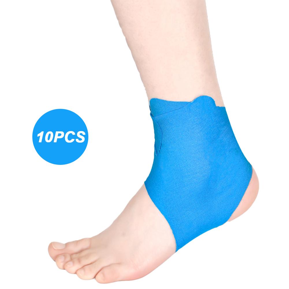 

10 шт. профессиональные спортивные эластичные мышечные пластыри предварительно вырезанные водонепроницаемые дышащие защитные патчи для лодыжек свободный дизайн Blue 10PCS