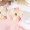 10Pcs Simulated Flower Hair Clip Gradient Floral Rhinestone Girl Hairpin Rustic Kid Accessories Headdress For Beach School Party