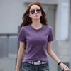 Summer New Round Neck Short-sleeved T-shirt for Women Pure Cotton Slimming Half-sleeved Top
