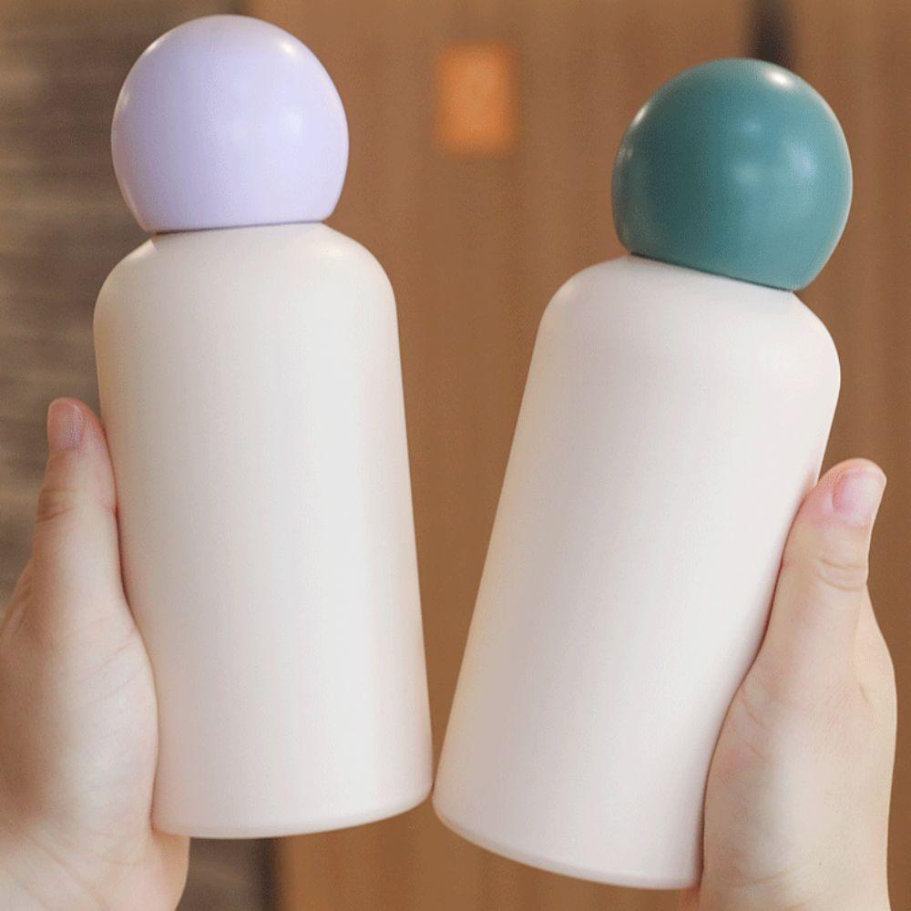 Spherical Lid Insulated Bottle Double Wall Coffee Cup Ins Style Vacuum Cup  Kids