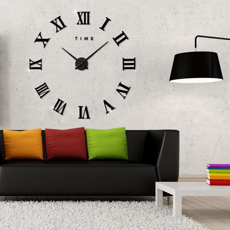 hot! Fashionable Roman Numeral Wall Clock DIY Wall Ornament Home Office Hotel Decoration Gift