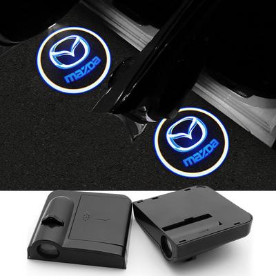 LED Car Door Welcome Light Laser Logo Projector Lights For Mazda CX5 RX7 MX5 Demio CX30 CX-4 CX-3 Speed 2 3 323 MX-5 Accessories