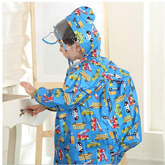 Rain Gear for Small Animal and Car Patterns [HKeeper] Ultra-lightweight Kids, Rainwear, Raincoat, Poncho, (Blue, M)