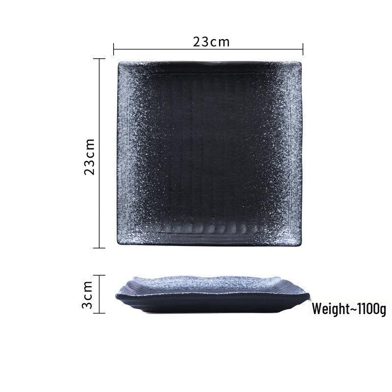 ZISIZ Ceramic Stone Pattern Square Plate