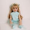 Beautiful Girl Reborn Baby Doll Betty 22'' 55cm Full Silicone Body Newborn Babies Doll with Gold Wig Hair Realistic Baby Dolls for Kids Birthday Gifts