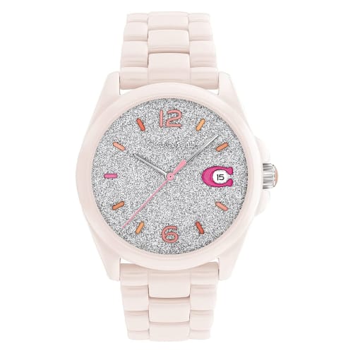 

Часы COACH Керамические с блестками, 36 мм, Женские, 14503939