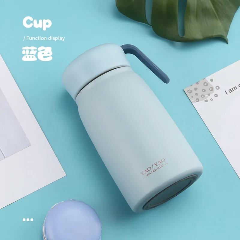 350ml Portable Stainless Steel Insulated Bottle with A Large Belly and Accompanying Gift Water Cup for Men and Women