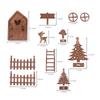 1 Set 1:12 Dollhouse Miniature Christmas Decor Fairy Door Elf Fence Tree Model DollHouse Accessories Kids Role Play Toy
