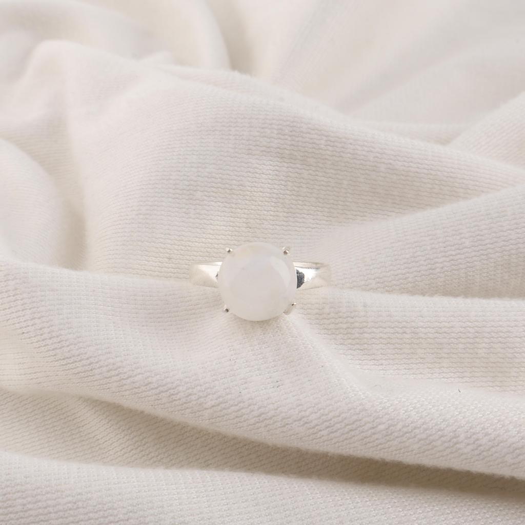 Natural Rainbow Moonstone Gemstone 925 Sterling Silver Handcrafted Jewelry Ring For occasion RR-72-27