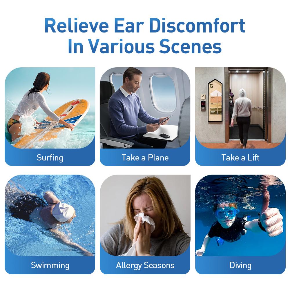 Electric Tinnitus Relief Device Ear Pressure Expander Naturally Reduce Tension for Fly & Swim Portable Eustachian Tube Unclogger