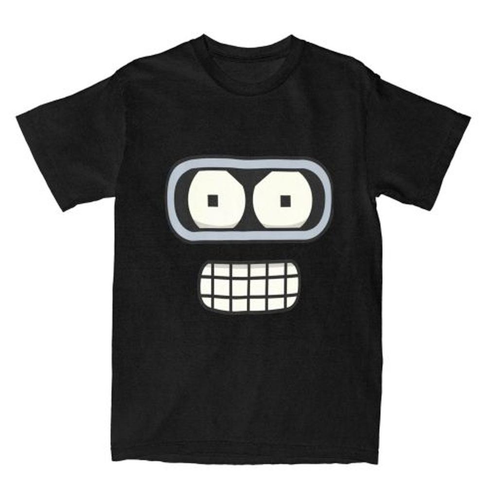 2025 Mode Lässig Bender Futuramas T-Shirt Damen Herren Rundhals Kurzarm T-Shirt Kleidung Baumwolle Männlich Sommer Tops Schwarzes T-Shirt