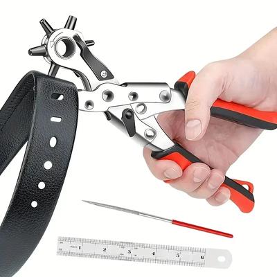 Perforatrice Multifonctionnelle en Cuir Outils pour Cuir Perforatrice Ordinaire en Acier au Carbone Outil de Perforation Perforatrice de Ceinture Outil pour Artisanat