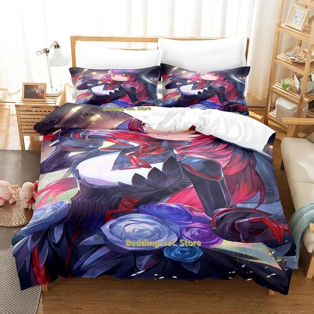 Kawaii Mädchen Roboco-san Vtuber Bettwäscheset Einzelbett Twin Full Queen King Size Bettset Erwachsener Kind Schlafzimmer Bettbezugsets Anime Bett