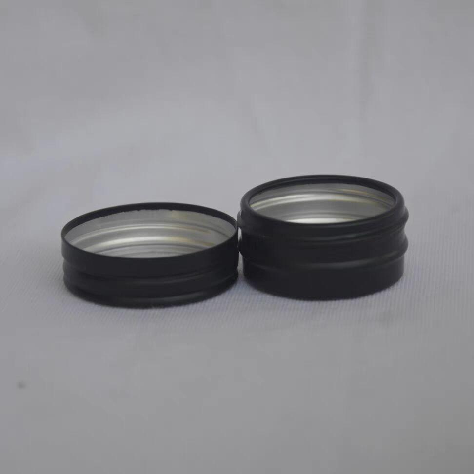 100pcs 10ml Black Aluminum jar 10g Metal Aluminum Tin Container Clear Window Black Cosmetic Containers Nail Storage Jar