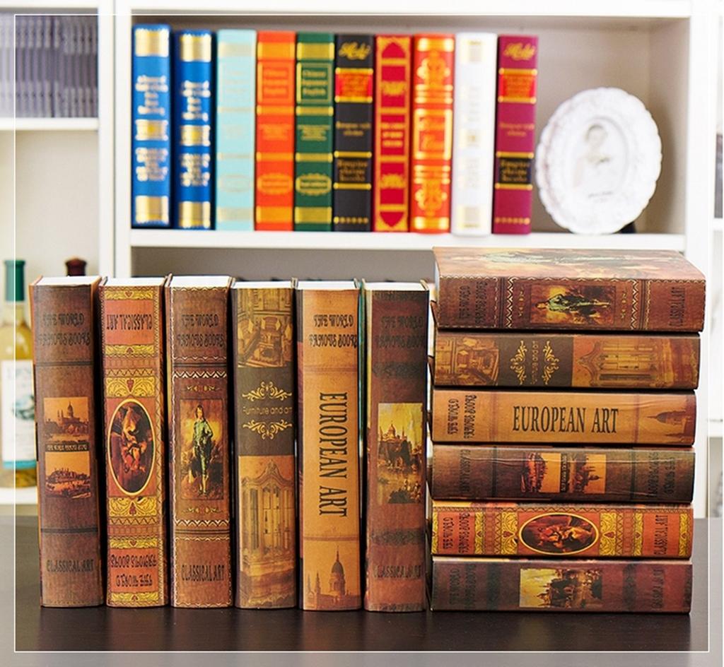Imitation Foreign Art Fake Interior Decor of 3 Small Books Random Books, Books, Books, Models, Books, (Set - Selection)