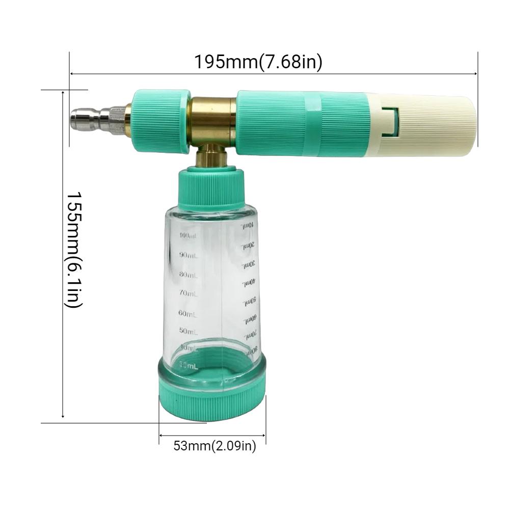 100ml Soap Foam Spray Bottle with 1/4 Inch Quick Connector 4500PSI Pressure Washer Gun Water Foam Pot Car Wash Accessories