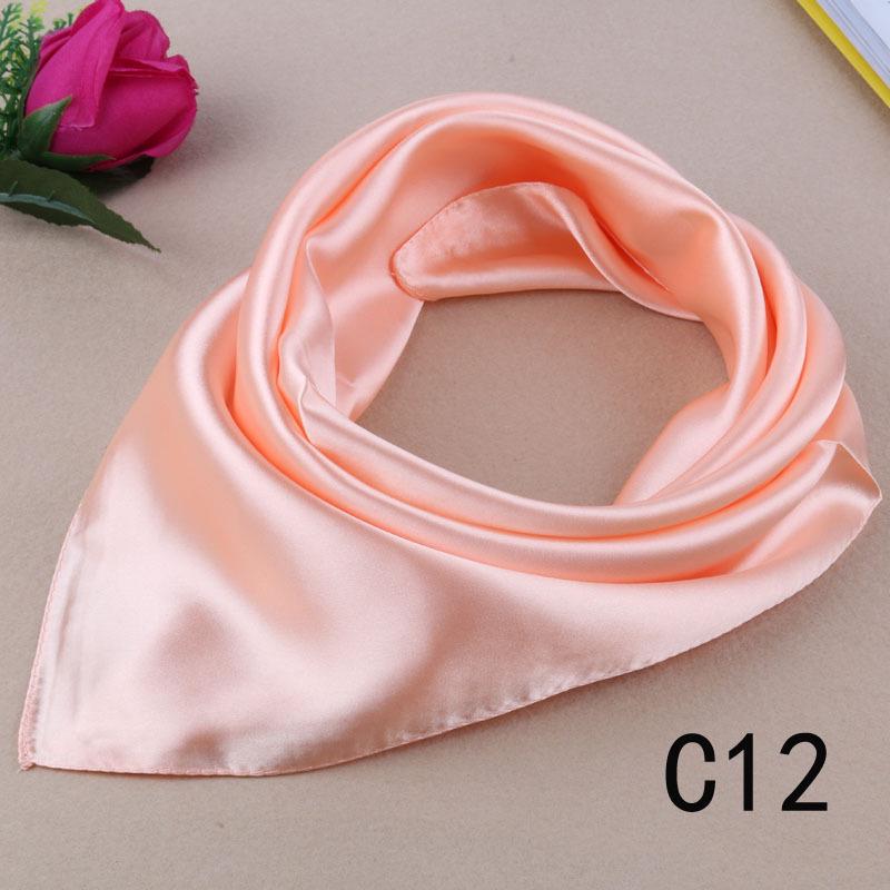 Solid Color Small Silk Scarf Small Square Scarf Women'S Season Professional Decoration Satin Small Gauze Scarf Japan And South Korea