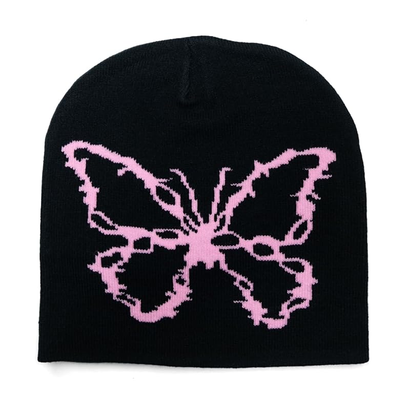 

[NAMEOF] butterfly jacquard beanie knit hat hat watch cap Y2K 00s South Korea street fairy grunge unisex men s ladies