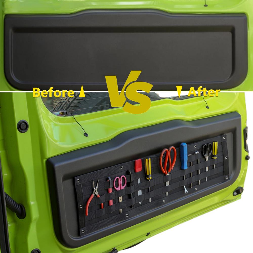 Rear Door Panel Molle Storage Bag Tools Organizer for Suzuki Jimny JB64 JB74 2019-2026 Tailgate Interior Accessories Tidying