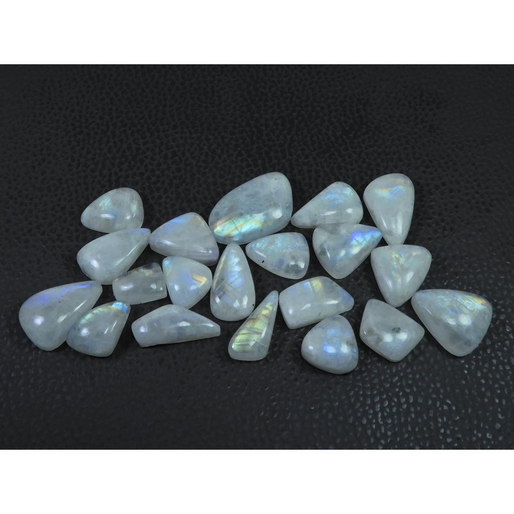 182Cts. Natural Rainbow Moonstone Fancy Cabochon Loose Gemstone 20Pcs Lot C-692