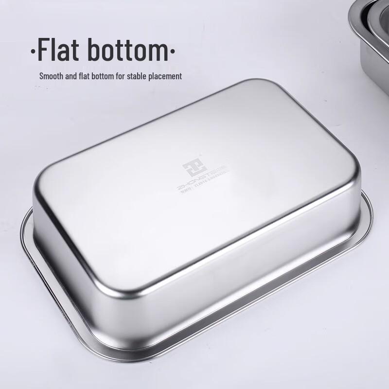 Deep Stainless Steel Rectangular Drain Tray with Lid