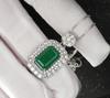 Jewelry Simulation Emerald Colored Treasure Pendant Retro Style Slightly Inlaid Zircon Women'S Necklace Pendant