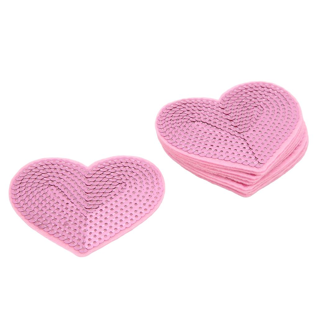 10Pcs Iron On Patches Pink Heart Lightweight Durable Cotton Wide Application Iron Patches for Shirt Jean Jacket