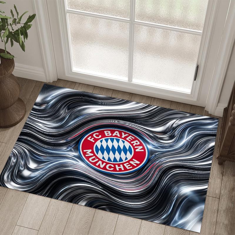 FC Bayern Design Kristall Samt Teppich Gemütlich Nicht?Rutschfester Teppich mit Aufdruck für Schlafzimmer Wohnzimmer Eingang