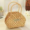 Hand-Woven Wood Flower Basket for Teacher's Day and Mother Day Online Celebrity Posing Props Portable Gift Basket