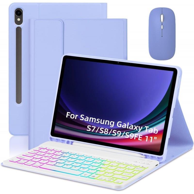 Backlit Bluetooth Keyboard Case Galaxy Tab S10 S9 S8 S7 S6 Lite A9 A8 A7 Ultra 11 12.4 14.6 Inch With Stand Auto
