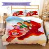 Cartoon Red Panda Pattern Bedding Quilt Set Quilt Cover Pillowcase Home Decoration Gift (1 * duvet cover + 2 * pillowcase, without core)