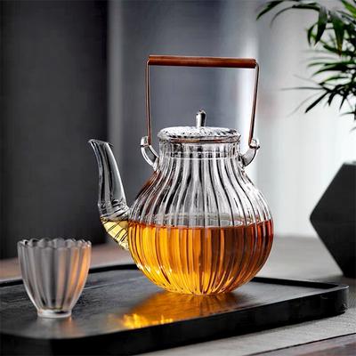 700ml Skleněná čajová konvice s mosaznou rukojetí a filtrem Domácí vaření Puer Květinový Oolong Čajová konvice Čajová konvice Kung Fu Čajový set Čajový servis