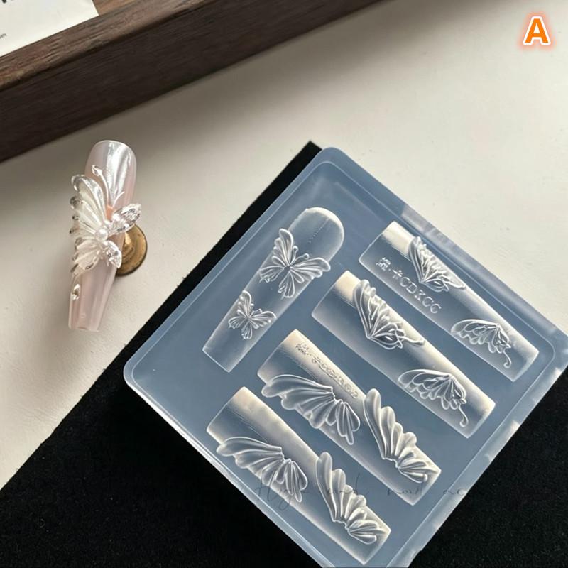 Creative Crystal Nail Art Mold for 3D Flower Butterfly Designs Perfect for Home Manicures