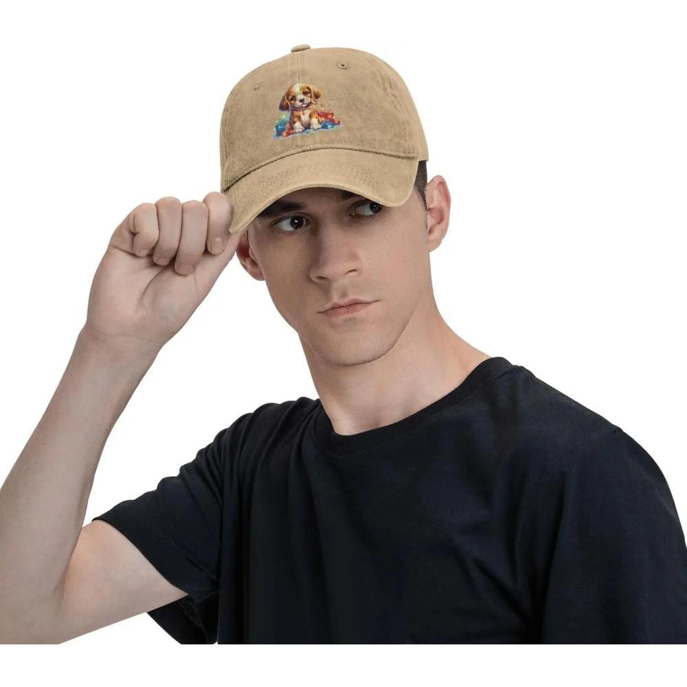 Beagle Puppy In Xmas Lights Hat for Men Baseball Hats with Design Hat