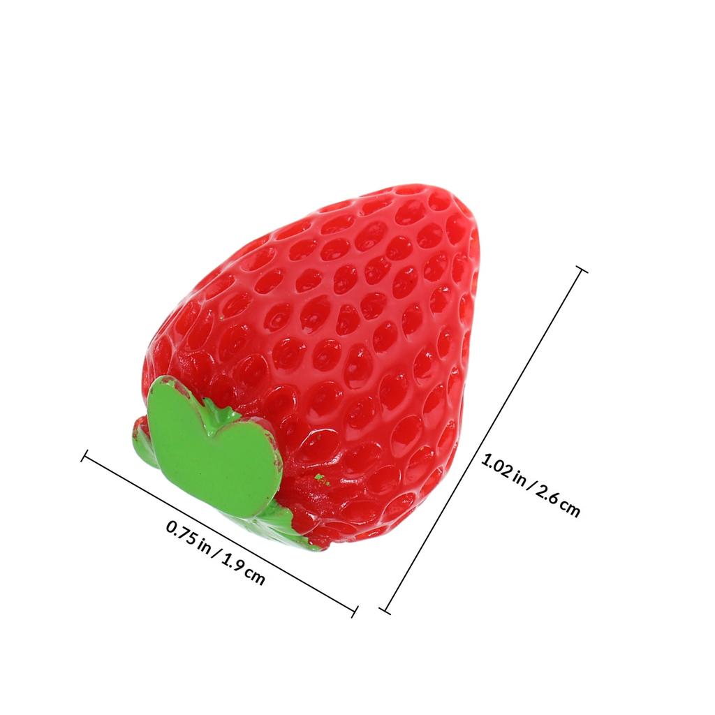 10Pcs Simulation Resin Strawberries Realistic Mini Fruit Decor for Handmade Crafts Aesthetic Room Decor Kitchen Decoration Food