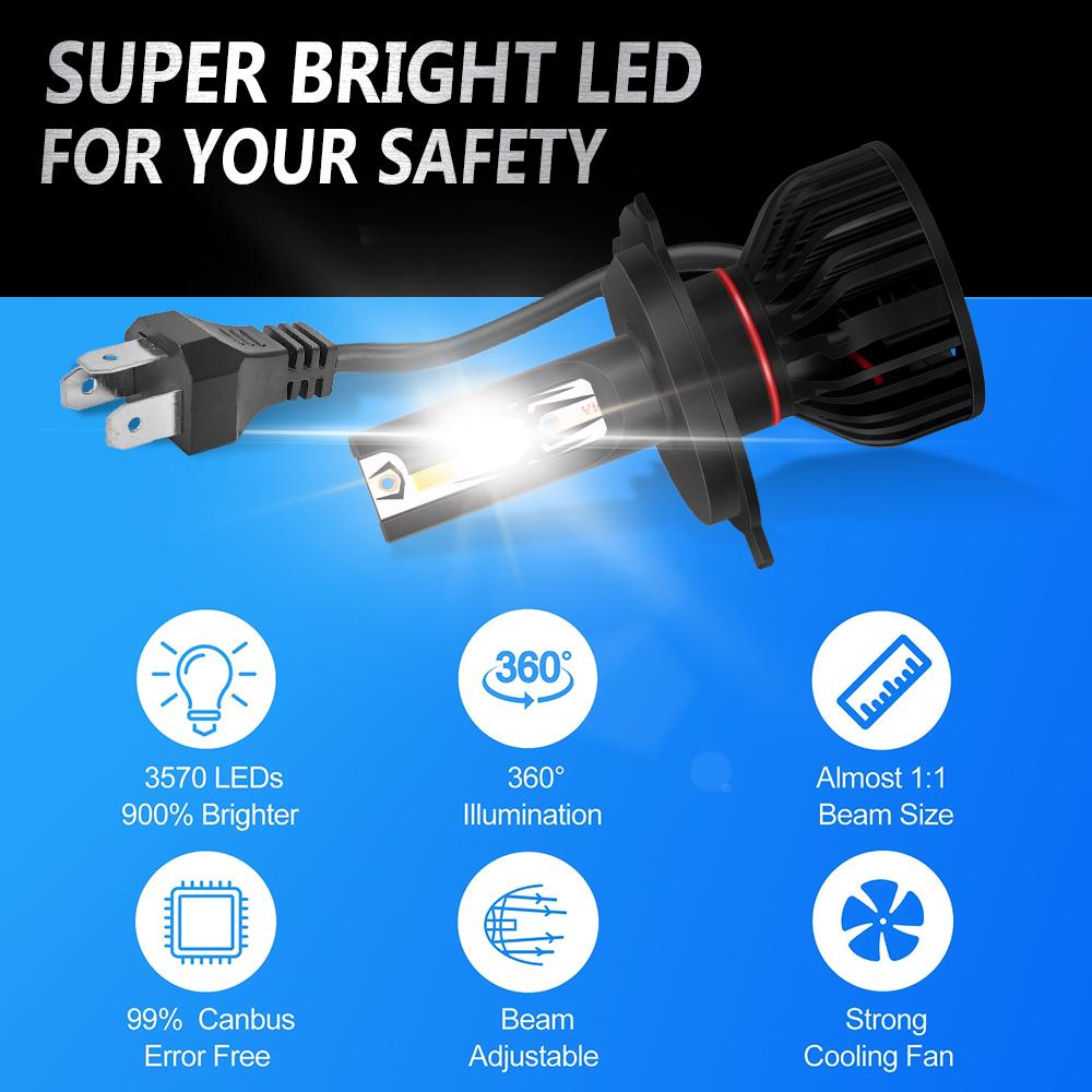 H7 High low beam TOP Best LED Auto Bulbs Canbus Led Headlight CSP 3570 chips 6000K Car Headlight High Power 150W 12V Bulbs
