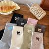 Warm Women's Mid-Calf Socks Thickened Seamless Socks Fashion Bow Knot Socks  for Women Girls