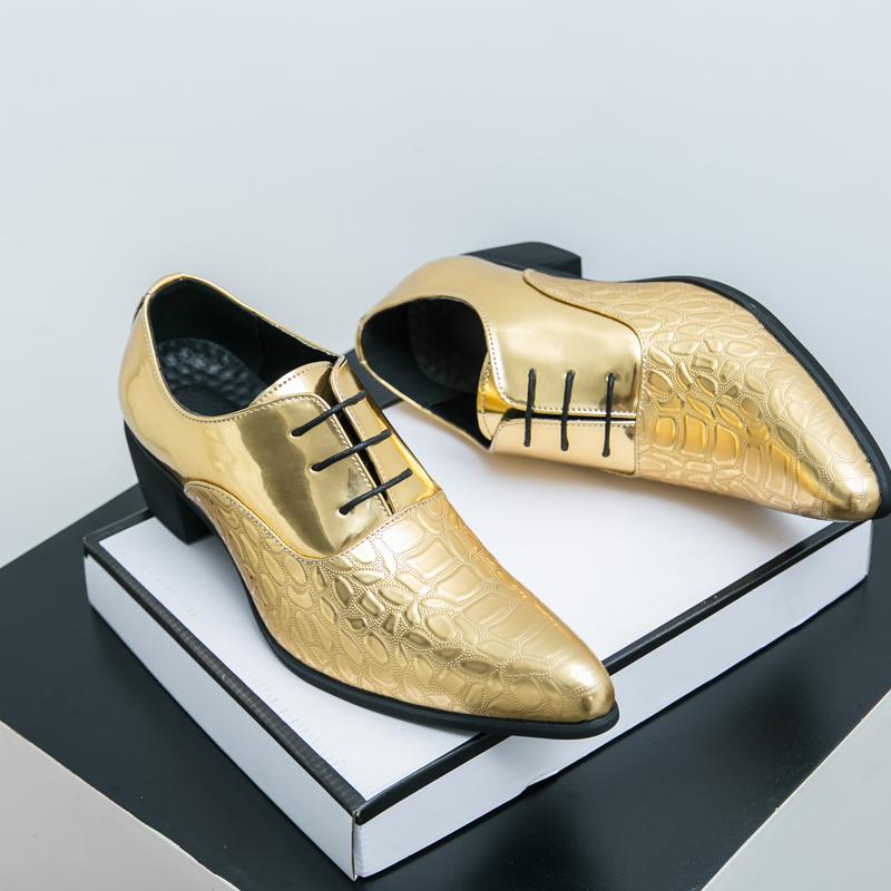Men Dress Shoes Personality Trend Paty Leather Wedding Shoes Men Flats Leather Oxfords Formal Shoes