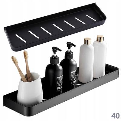 Loft Bathroom Shelf, 40 Cm, Kitchen, for Liquids and Shampoos, Black Steel