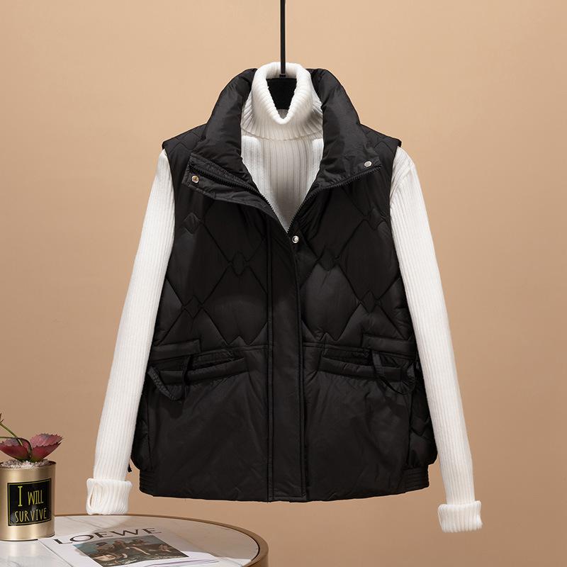 Autumn and Winter New Vest Women's Short Fashion Cotton Vest Loose Thickened Student Vest