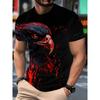 T-shirt Estiva da Uomo Girocollo Stampata in 3D Moda Versatile Traspirante Tendenza Casual