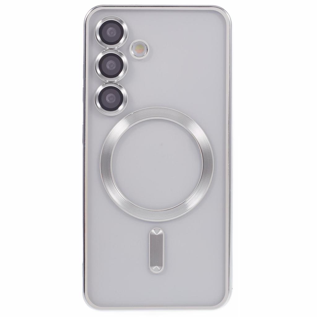 For Samsung Galaxy S25 Magnetic Case Electroplated TPU Phone Cover with Lens Film