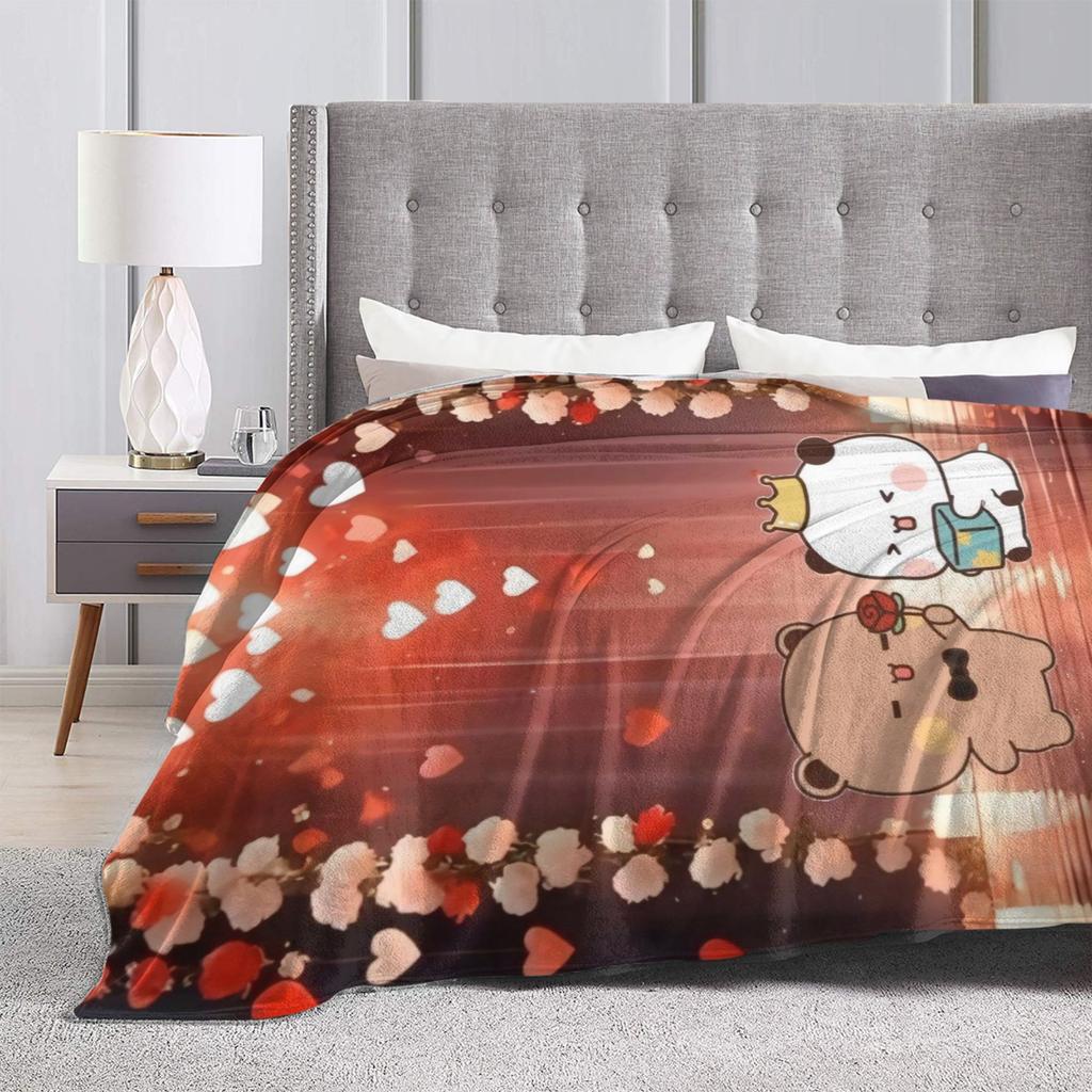 Bubu & Dudu Heart Love Blanket Super Warm Fluffy Plush Bedding Throws For Students Living Room Flannel Bedspread Bed Cover